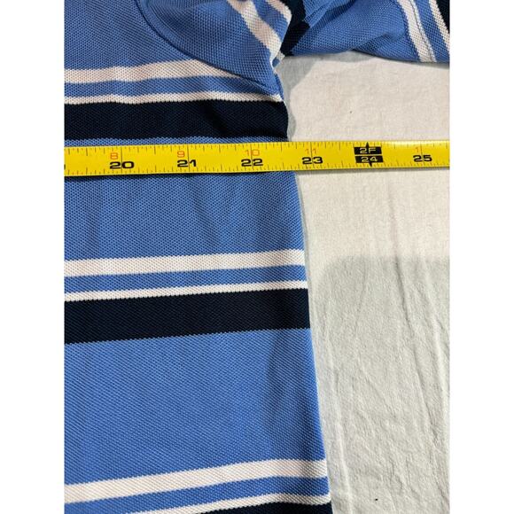 RLX Ralph Lauren Polo Shirt Men's Size L Wicking Short Sleeve Blue Striped - Picture 5 of 6